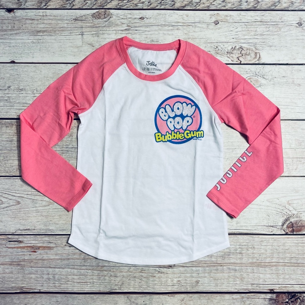 📌🆕 Justice • Blow Pop Bubble Gum • Raglan • Shirt